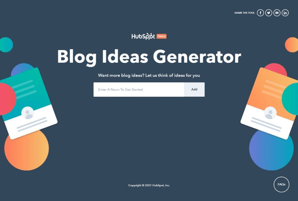 HubSpot’s Blog Topic Generator