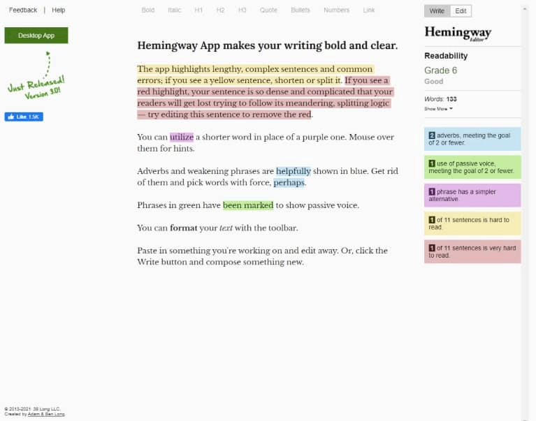 Hemingway Editor