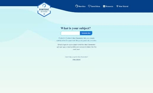 Portent’s Content Idea Generator