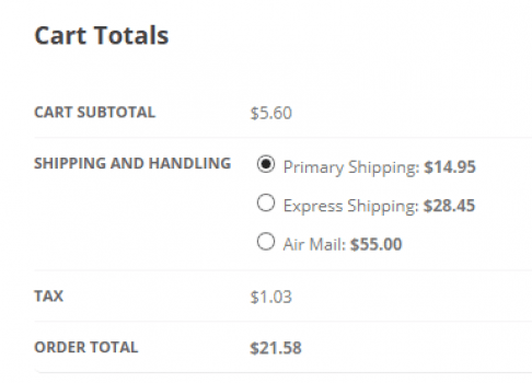 Weight Based Shipping