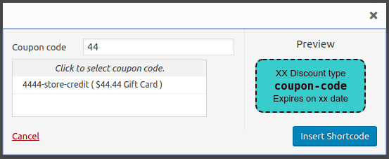 WooCommerce Coupon Shortcodes