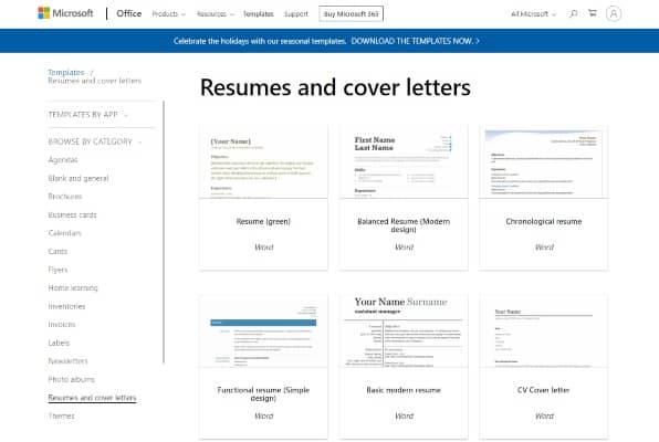 Resume Templates by Microsoft