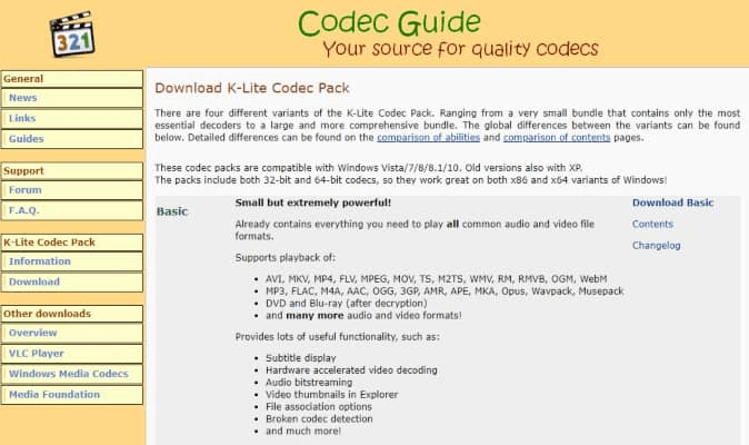 K-Lite Codec Pack