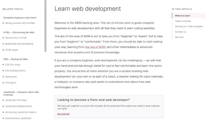 Mozilla’s MDN Web Guides