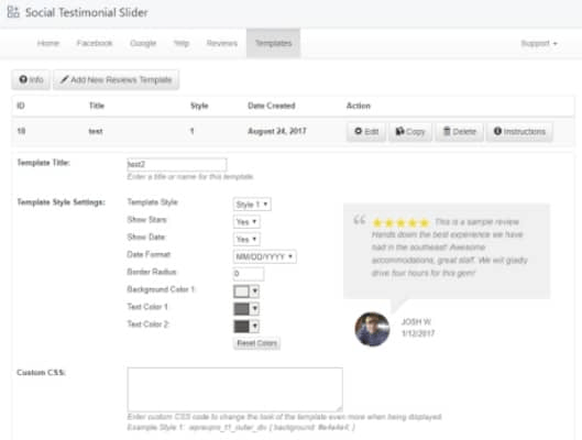 Social Testimonial Slider