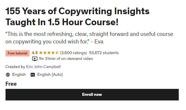 155 Years of Copywriting Insights Taught In 1.5 Hour Course