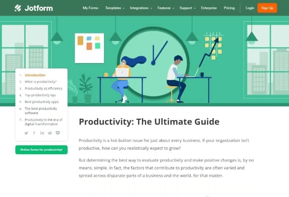 Productivity: The Ultimate Guide by Jorform