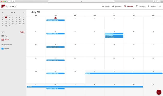 Tutanota Calendar