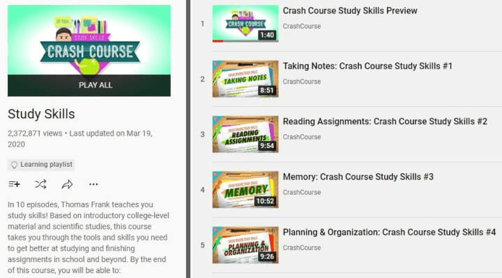 Study Skills by CrashCourse