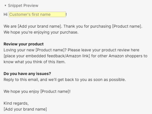 Amazon Feedback Request Templates