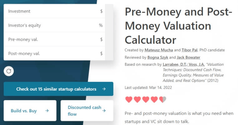 Pre-Money and Post-Money Valuation