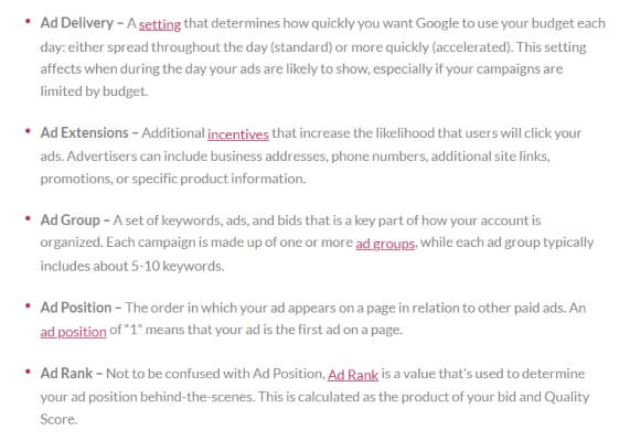 Paid Search Acronyms & Terminology