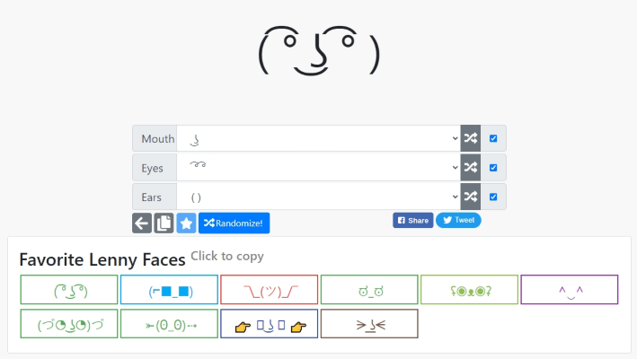 Le Lenny Face Generator