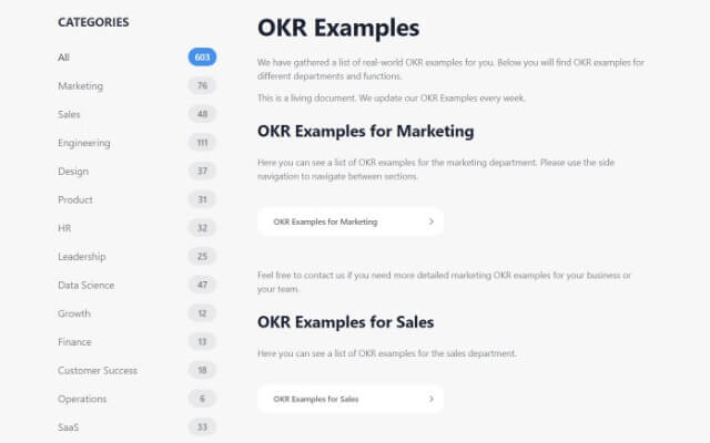 OKR Examples